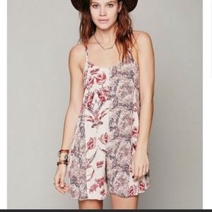 Free People Isabella Pink Tie Side Flowy Romper